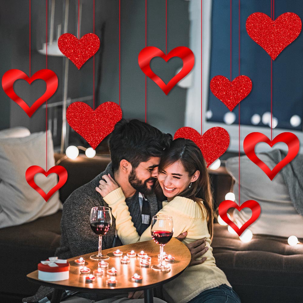 Transfronterizo nuevo día de San Valentín decoración amor colgante día de San Valentín propuesta de matrimonio colgante en forma de corazón atmósfera diseño props