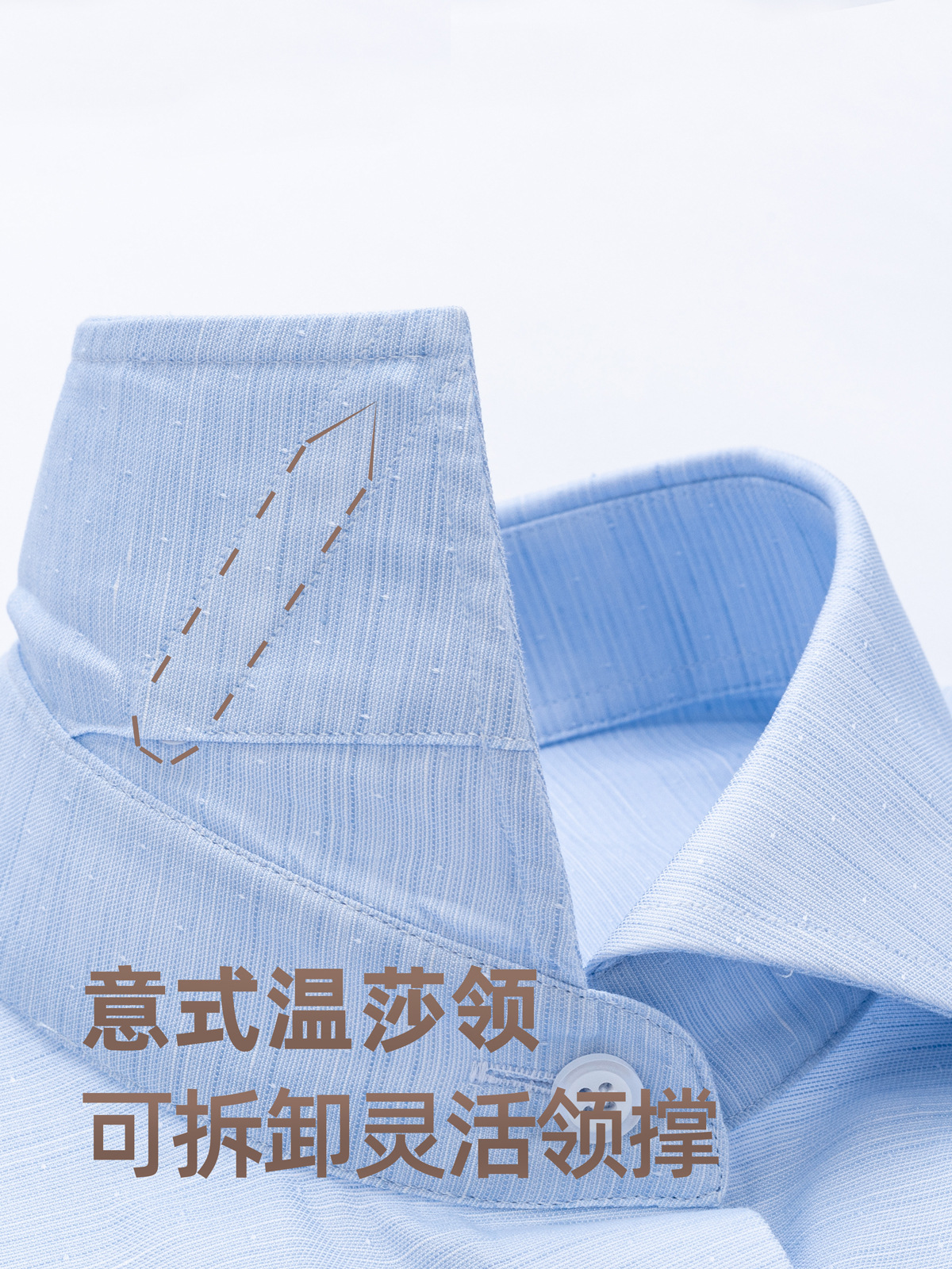 200 camisas de algodón de 4 hebras para hombres DP sin quemar, presidente, CEO, camisa de negocios azul de alta calidad para hombres
