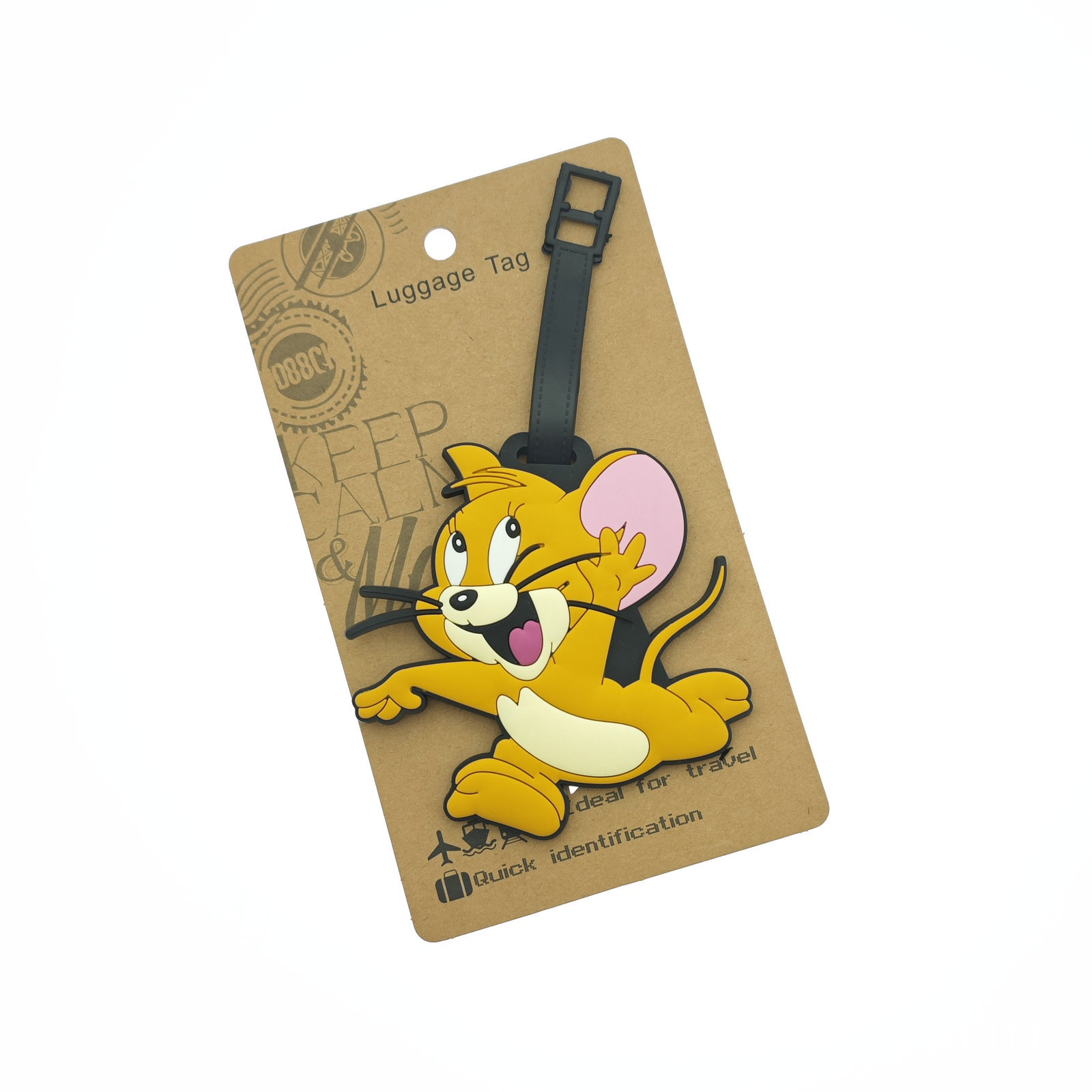 Creativo lindo oso negro y blanco fácil oso tarjeta de embarque de silicona maleta de viaje colgante de remolque tarjeta