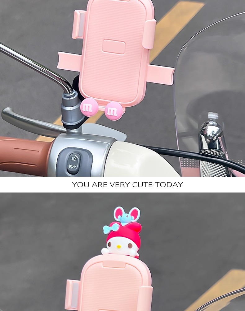 Electric Vehicle Mobile Phone Holder Motorcycle Bicycle Universal Navigation Shock-Proof and Shake-Proof Cute Cartoon Mobile Phone Holder