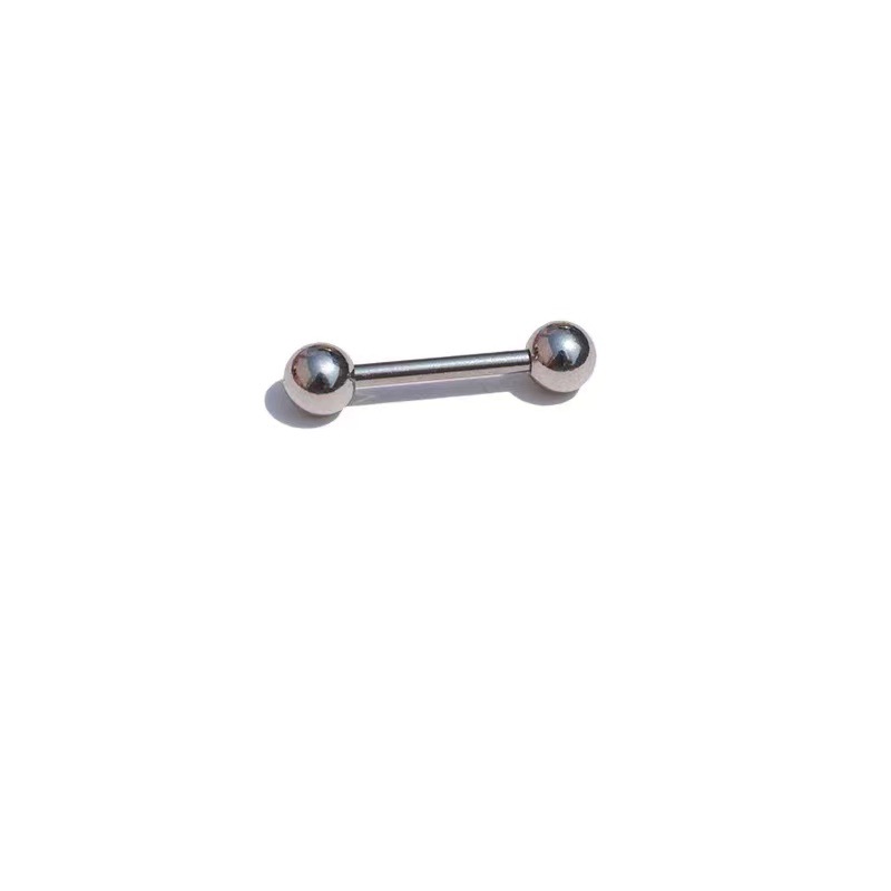 Silver pointed spike labret stud material detail