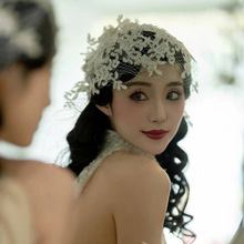 新娘手工花朵蕾丝串珠纱网礼帽子森系复古甜美头花结婚纱礼服配饰