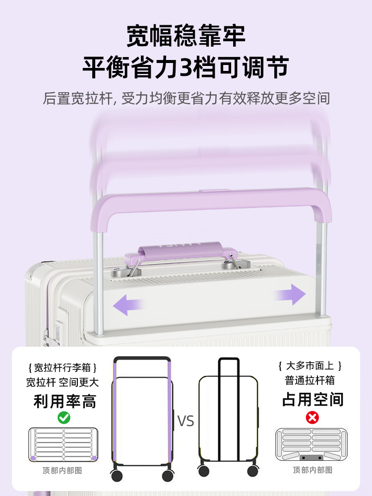 Explosion-proof suitcase with zipper, capacious box, 20 inch 2