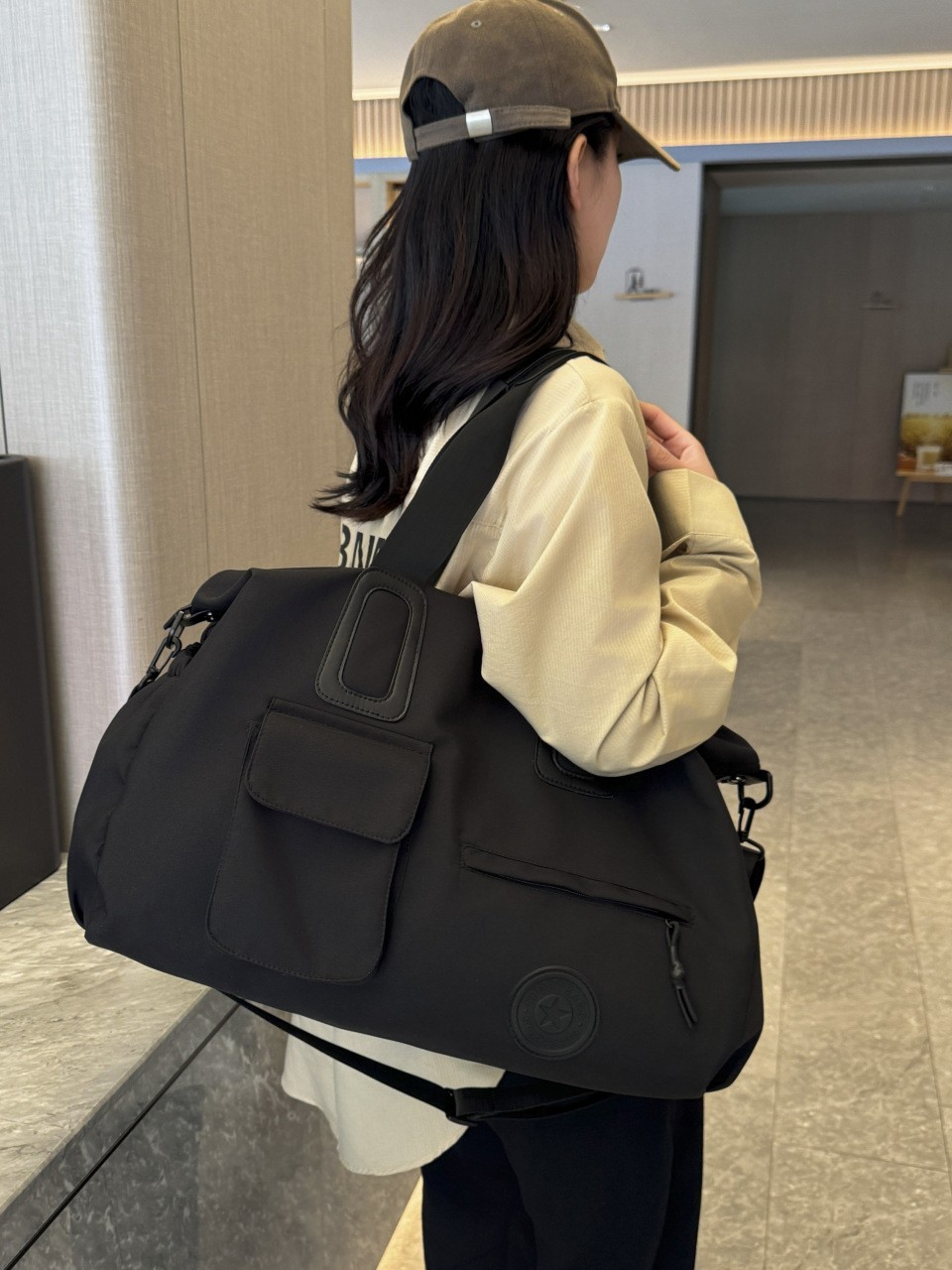 Bolsas de fitness transfronterizas casuales británicas simples bolsas de viaje de tela de Oxford de gran capacidad para salir bolsas de baño portátiles bolsas de equipaje