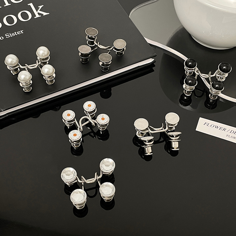 Pantalones cintura hebilla moda cintura corrección artefacto femenino anti-exposición broche de alto grado ajustable desmontable botón oculto hebilla