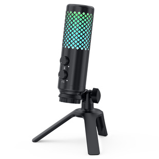 E-Sports Microphone Live Broadcast Game Colorful Rgb Desktop All-Metal Condenser USB Microphone Tonor Professional Recording