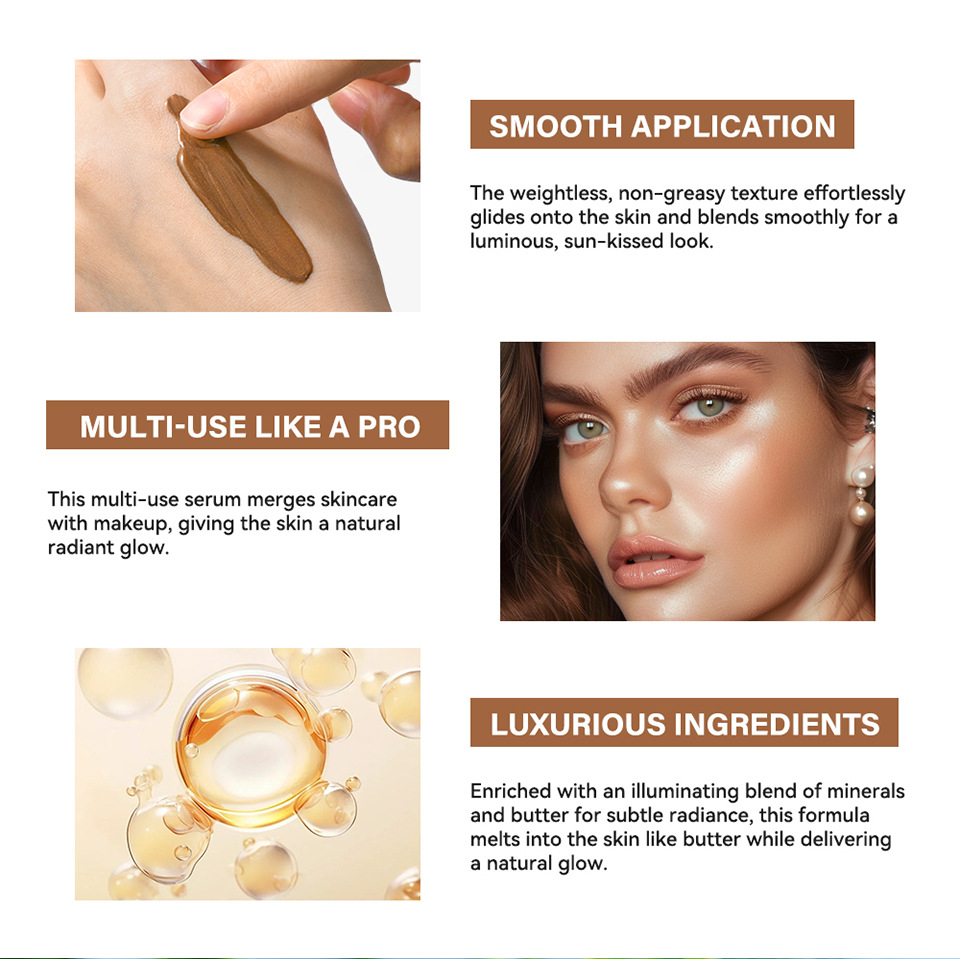 lakerain Bronze Color Essence and Wheat Color Tanning Essence Specification drawing