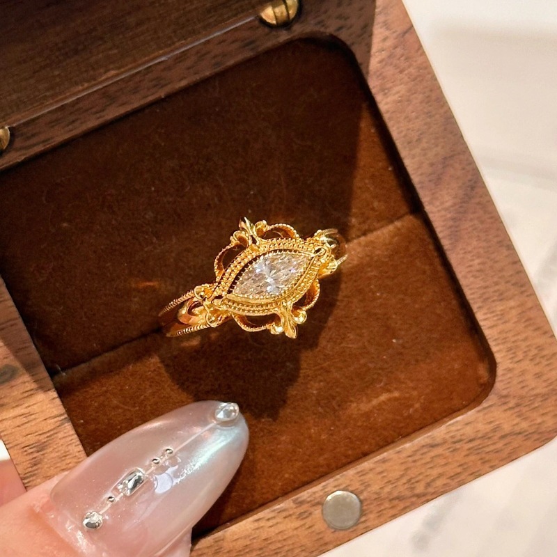 Anello donna fiore bicolore in argento sterling 925 regolabile_voghion.com