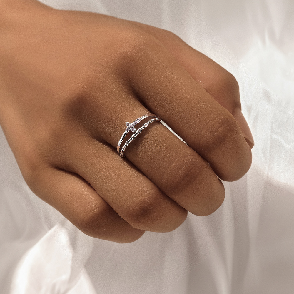 2g Weight Zircon Inlay Material Open Rings Classification Adjustable Ring Size 1 Piece Quantity Daily Occasion 925 Sterling Silver Material Cross, Heart Shape, Butterfly Pattern All Seasons Season Women's Gender Plating, Inlay Design Simple Style, IG Style Style 925 Sterling Silver Zircon Cross Heart Shape Butterfly Open Rings 925 Sterling Silver Rings 34