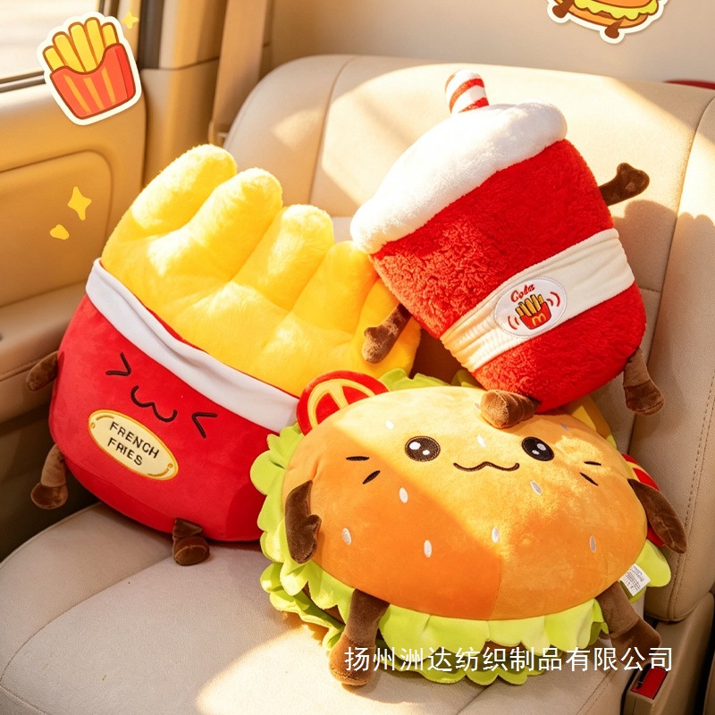 Cojín de Peluche con Forma de Comida de Franela para Cama
