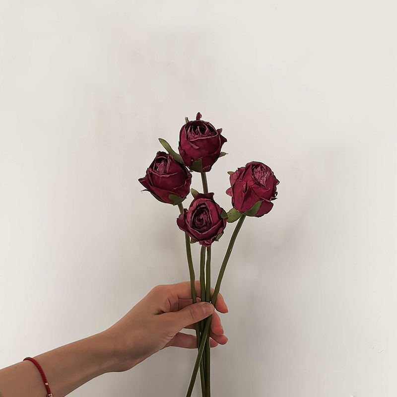 Flores simuladas de rosa de Angola decoración de bodas flor falsa rosa mano ramo de flores accesorios de fotos