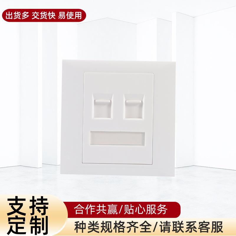 86型六类千兆免打模块RJ45宽带网线电脑插座二位网络网口面板双口