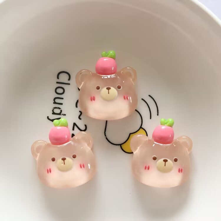 冰透太阳鸭兔子动物树脂配件DIY奶油胶发饰头绳手机壳鞋扣材料|undefined