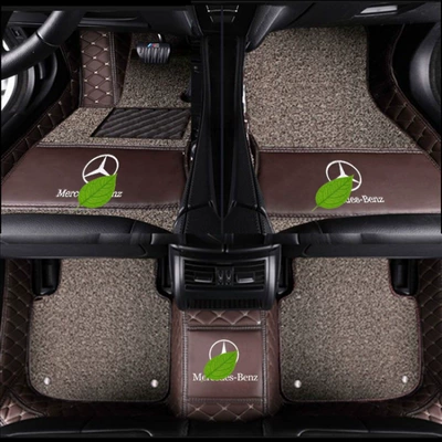 GLB full-coverage floor mats, GLC260 – Modelə uyğun ayaqaltı - class-a-double-layer-coffee-color-beige-silk-loop