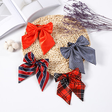 女童领花儿童配饰小学生校服蝴蝶结条纹纯色格子演出制服领结领带