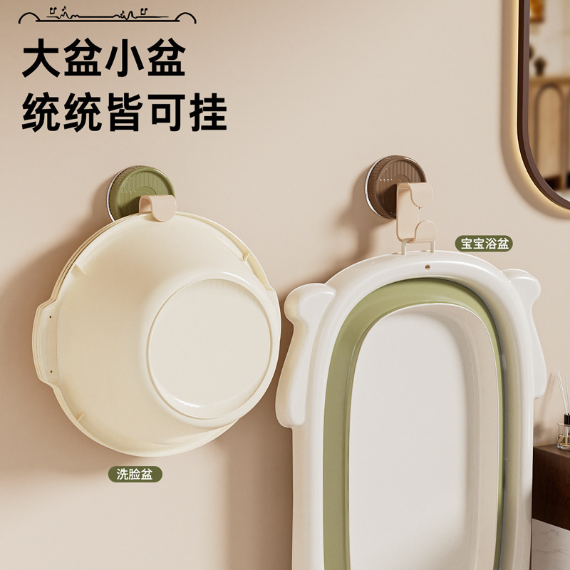 吸盤洗面器フック、パンチングなし、強力な壁掛けフック、ドアの後ろのバスルームに落ちない、痕跡のない壁掛け洗面器フック|undefined