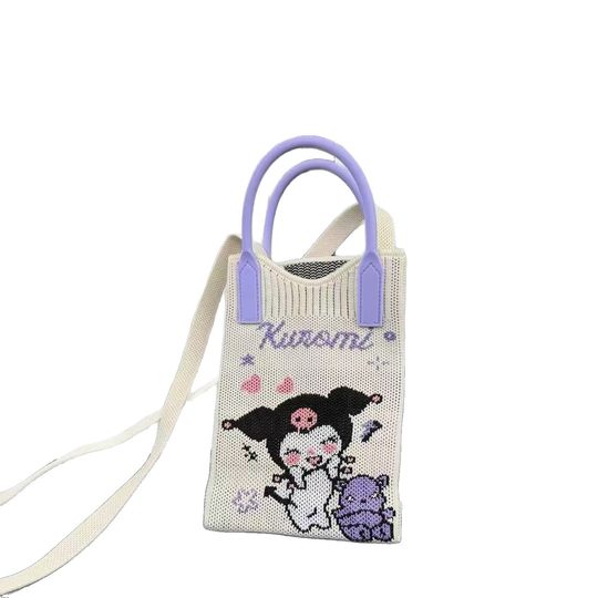 Mobile Phone Bag Kulomi Merlot Cartoon Cute Mobile Phone Bag Knitted Bag Crosbody Bag Portable Cute Small Square Bag