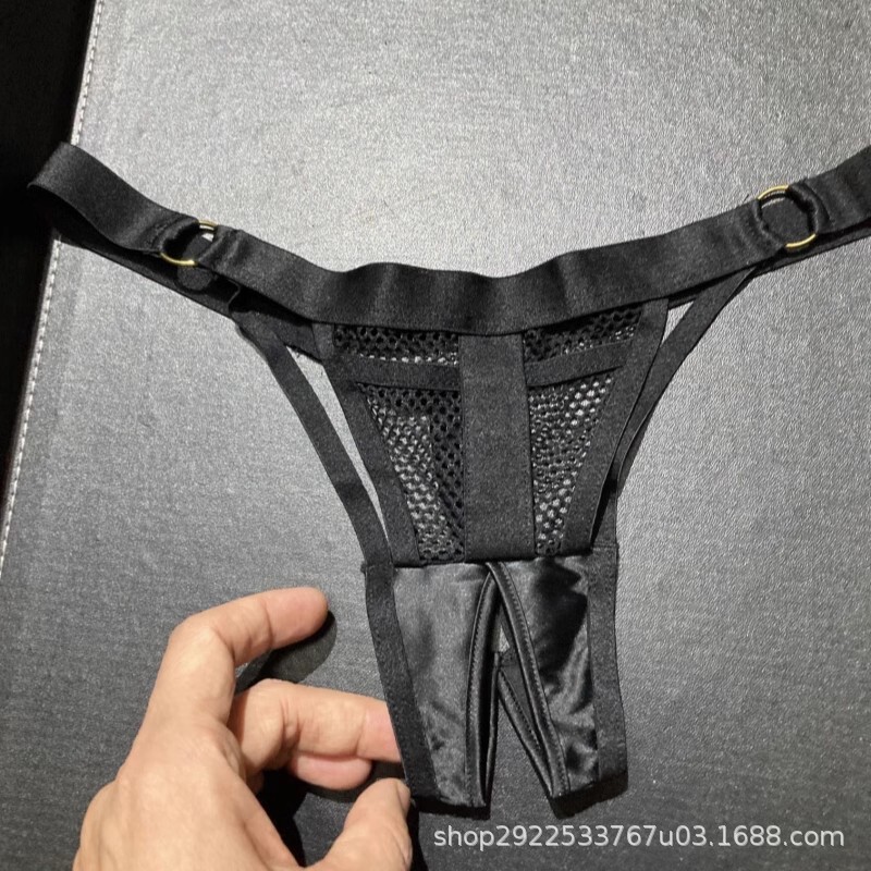 Sexy thong lace temptation black beautiful hip comfortable summer mesh underwear low waist women's open crotch T pants