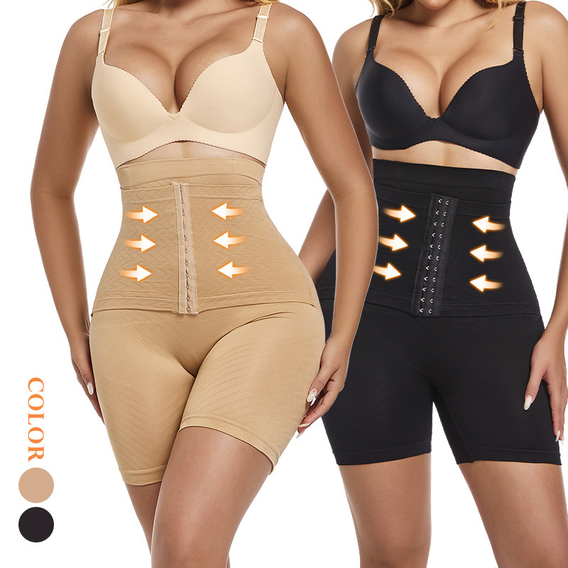 Cross-border double-layer high-waisted tummy control pants, waist cincher, butt-lifting pants, body shaping garment, postpartum reinforced corset with snap buttons Cross-border double-layer high-waisted tummy control pants, waist cincher, butt-lifting pants, body shaping garment, postpartum reinforced corset with snap buttons