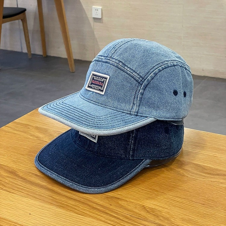 Vintage Baseballkappen aus Denim mit flachem Schirm für Herren und Damen, Harajuku Snapback Cap, modische Streetwear, 5-Panel-Skateboard-Mütze, Casquette, Gorra – Detail 4
