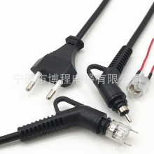 韩国kc认证电源线插头欧规旋转吹风机电源线插头弯头旋转尾美发器