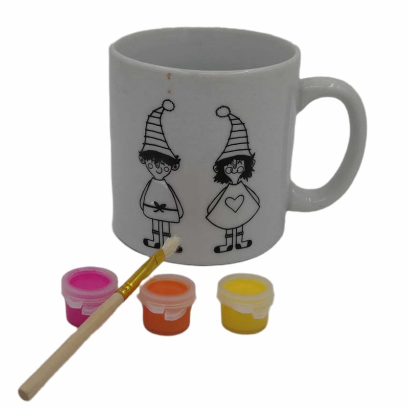 Seleccione estrictamente pincel de cerámica para rellenar pinturas de Navidad graffiti tazas de agua de temperatura media pintadas DIY tazas de vidrio