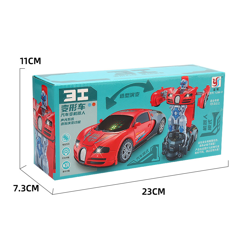 Tiktok mismo eléctrico universal deformación coche robot luz música juguete modelo de coche para niños Venta caliente al por mayor