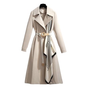 Women's Mid-Length Windbreaker 2022 Autumn and Winter New Style Western Style Age-Reducing Large Size Loose Slimming Elegant Women's Trendy Coat