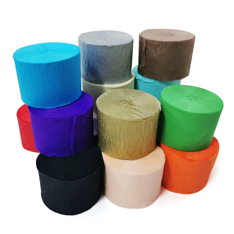 В наличии 4,5 см * 25 м цветная крепированная бумага детский сад декоративный фон настенный макет день рождения Цветочная лента