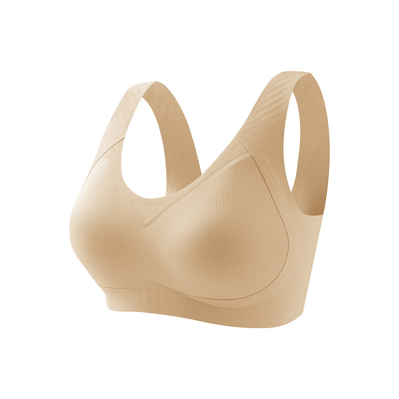 Gran tamaño ligero y delgado sin marcas de soporte suave ropa interior damas sin anillo de acero recopilación sujetador anti-caída soporte superior fija copa sujetador