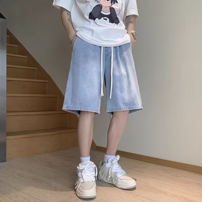 Pantalones cortos de vaqueros de verano para hombres de estilo americano 2026 nuevos pantalones casuales de varones image 4