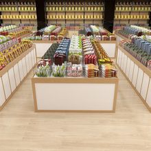 超市散货散称零食货架食品展示架中岛柜子散装饼干糖果干果