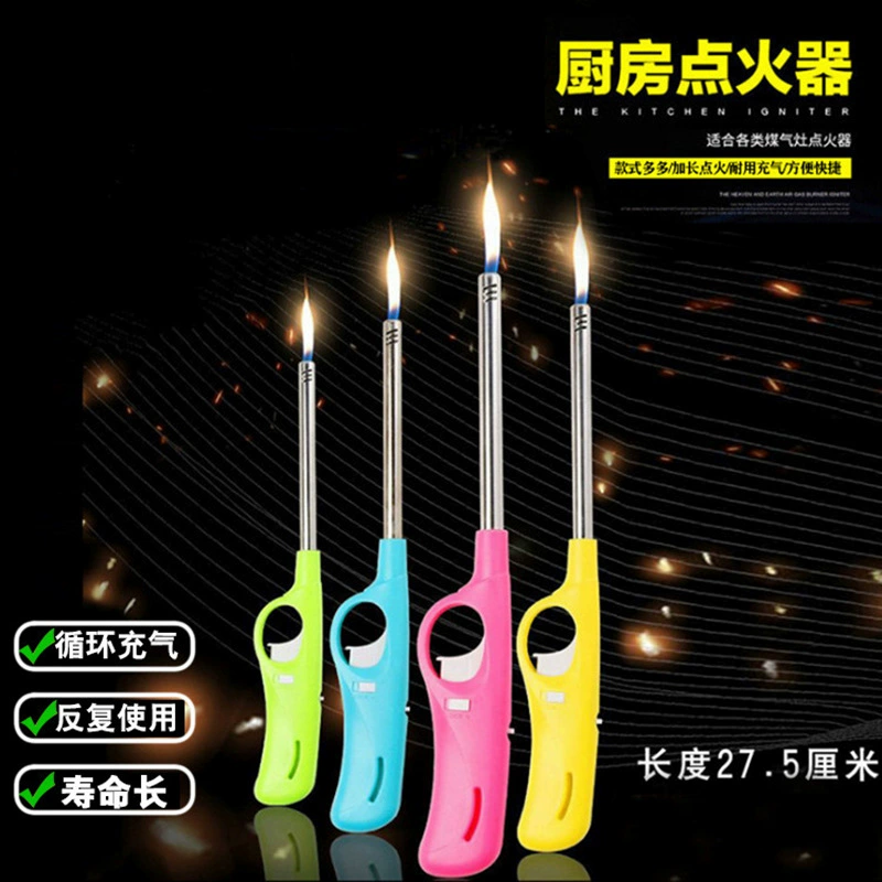 Зажигалка для газовой плиты, цифровой зажигатель, природный газ, бытовая кухонная, удлиненная, долговечная, с длинным горлышком, открытый пламя