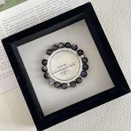 ins爆款银曜石+紫水晶手串 天然石DIY手链情人节礼物提升能量手串