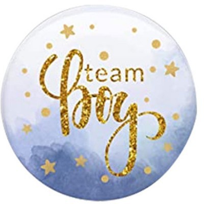 Baby shower sexo revelando fiesta chico chica rosa azul team boy girl insignia de hojalata