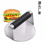 现货不锈钢304圆形硅胶手柄压肉器亚马逊热销多功能锅汉堡压