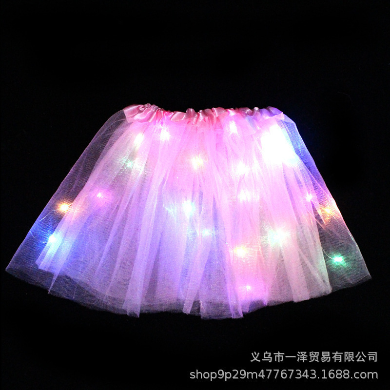 儿童演出服装道具女童纱裙天使发光翅膀闪光天使蝴蝶裙20灯三件