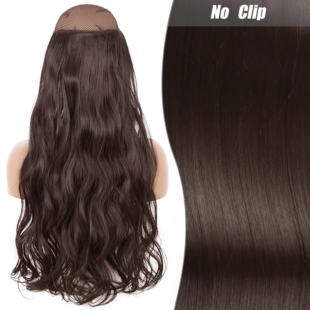 Una pieza de pelucca europea y americana ajusta el cabello rizado largo de las mujeres ondas grandes extensiones de fibra química de cabello de línea de pescado clip cabello