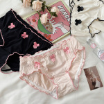 秋季新款少女内裤纯棉抑菌裆甜美蝴蝶结女生中腰三角短裤透气包臀