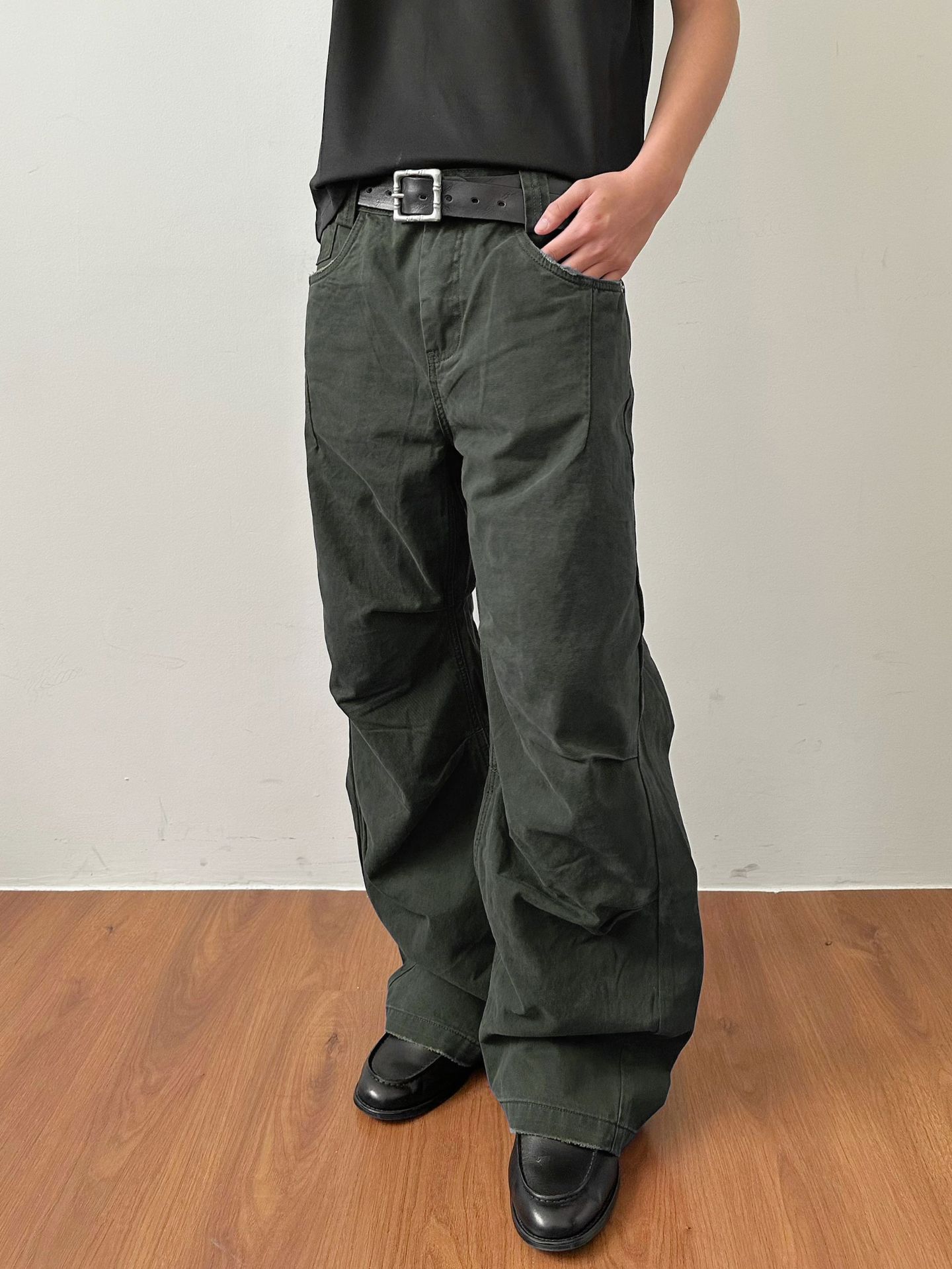 MADEEXTREME Washed Blue Straight-Leg Trousers