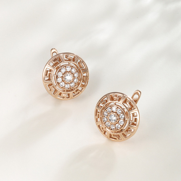 fashionable earrings with zircon