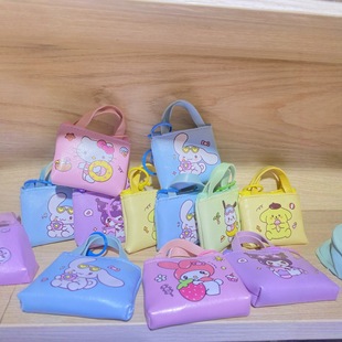 Sanrio Family Coin Purse Coin Bag Zipper Student Cute Mini Cartoon Leather Headphone Storage Box Key