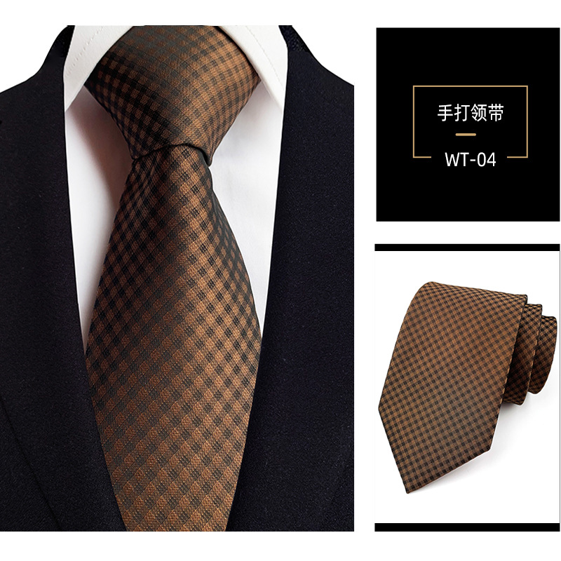 8cm mano corbata de poliéster de los hombres teñidos de hilo de rayas de desgaste formal profesional traje de negocios accesorios de fábrica en stock al por mayor