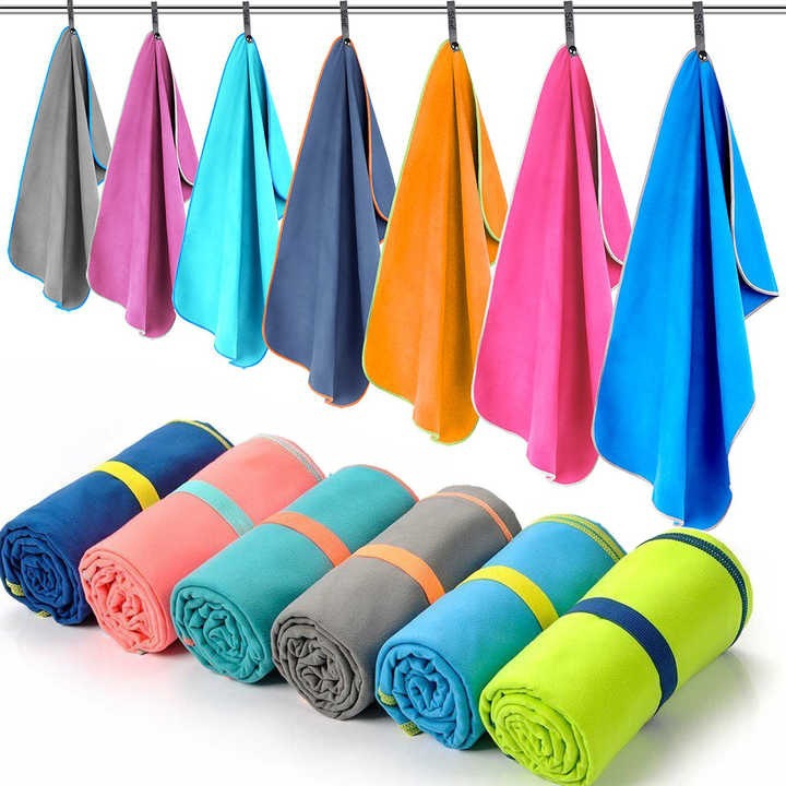 Toalla deportiva de doble cara de microfibra, muy vendida, toalla de playa absorbente de sudor, toalla de fitness, toalla de yoga absorbente de sudor personalizada de fábrica