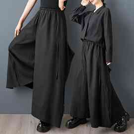 实拍春装新款宽松暗黑风小众单侧立体大口袋设计百搭休闲阔腿裤裙