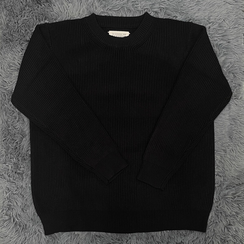 Four-Corner Stitching Label Maji Style Solid Color Knit Sweater Pullover Warm Unisex Top Cross-Border