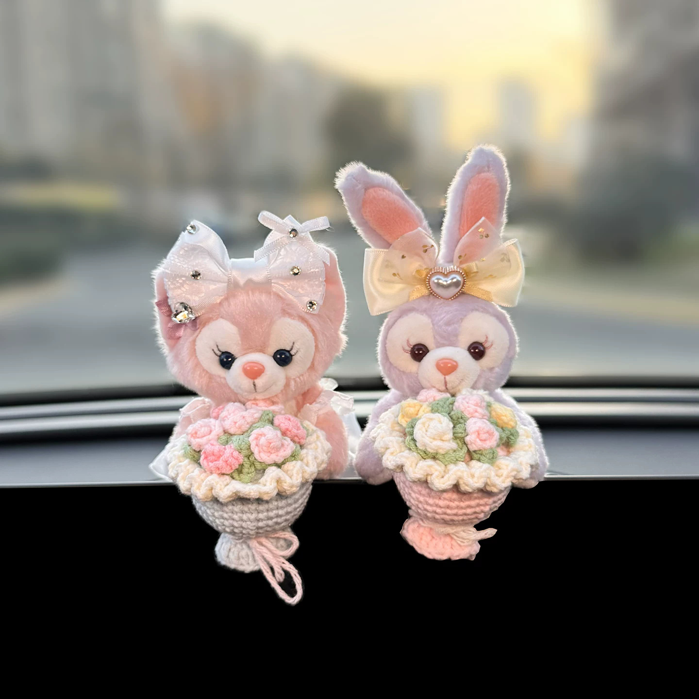 Car Dashboard Decorations, Cute Linabell and Stellalou Car Toys for the Dashboard Screen