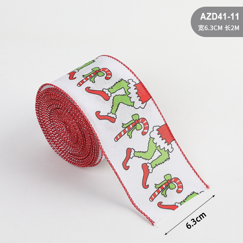 Nueva cinta de Navidad, cinta de imitación de lino, accesorios de lazo decorativos, copo de nieve, cinta de Navidad, spot al por mayor