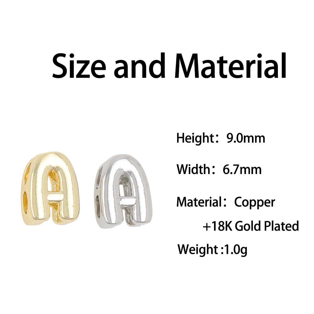 14g Weight Pendant Jewelry Making Type Charms, Bracelets, Necklace Classification 1 Piece Quantity Copper Material Letter, Word, Bubble Pattern All Seasons Season Women's Gender Polished Finish Classic Style Style 1 Piece Copper Letter Word Bubble Polished Charms Bracelets Necklace Pendant 2