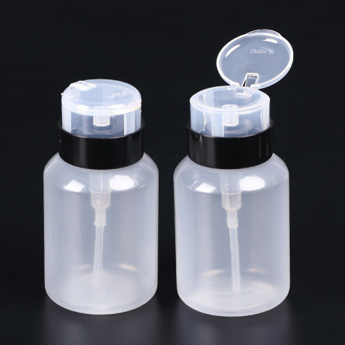 Nail Art Tool Bottle Vacuum Plastic Hand Squeeze Bottle Nail Polish Remover Empty Bottle 220ML